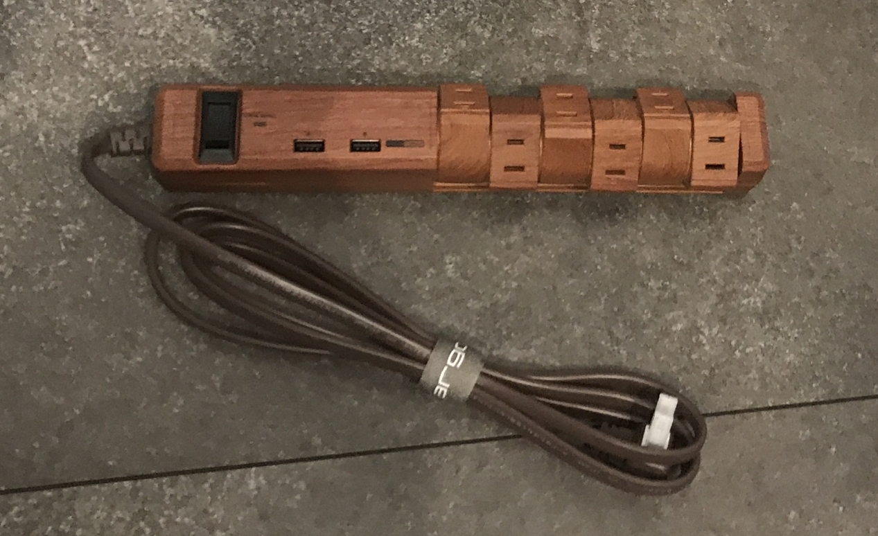 木目調回転式おしゃれ充電器電源タップのレビュー～USB付　ケーブル1.8m